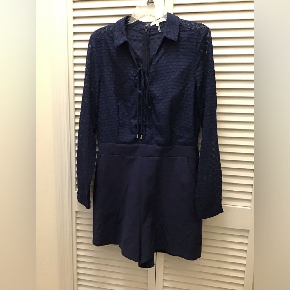 Navy Long Sleeve Romper